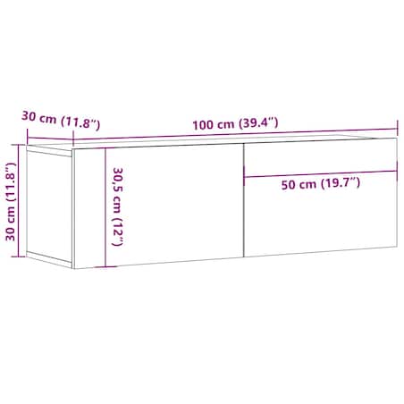 vidaXL Szafka pod telewizor, biała, 100x30x30 cm