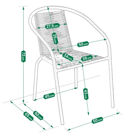 Krzesło ogrodowe plecione BISTRO niebieskie