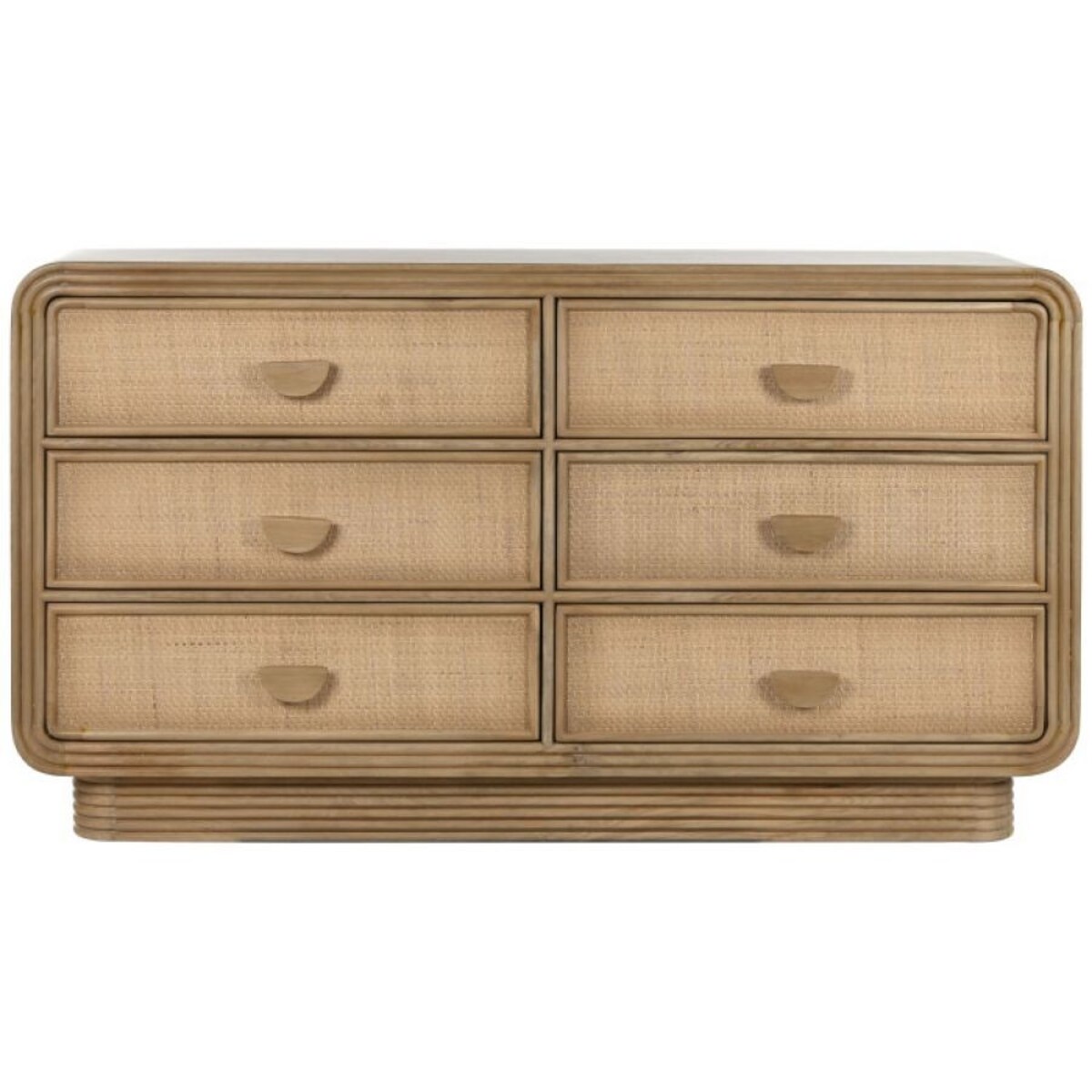 Komoda drewniano-rattanowa 88x160x42 cm VIVI - II z szufladami