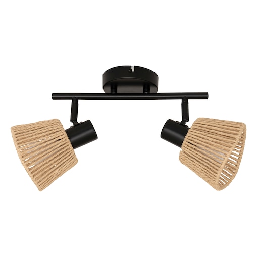 Lampy sufitowe MYHA 2 klosze z plecionego papieru, 2 x Ø 15 cm