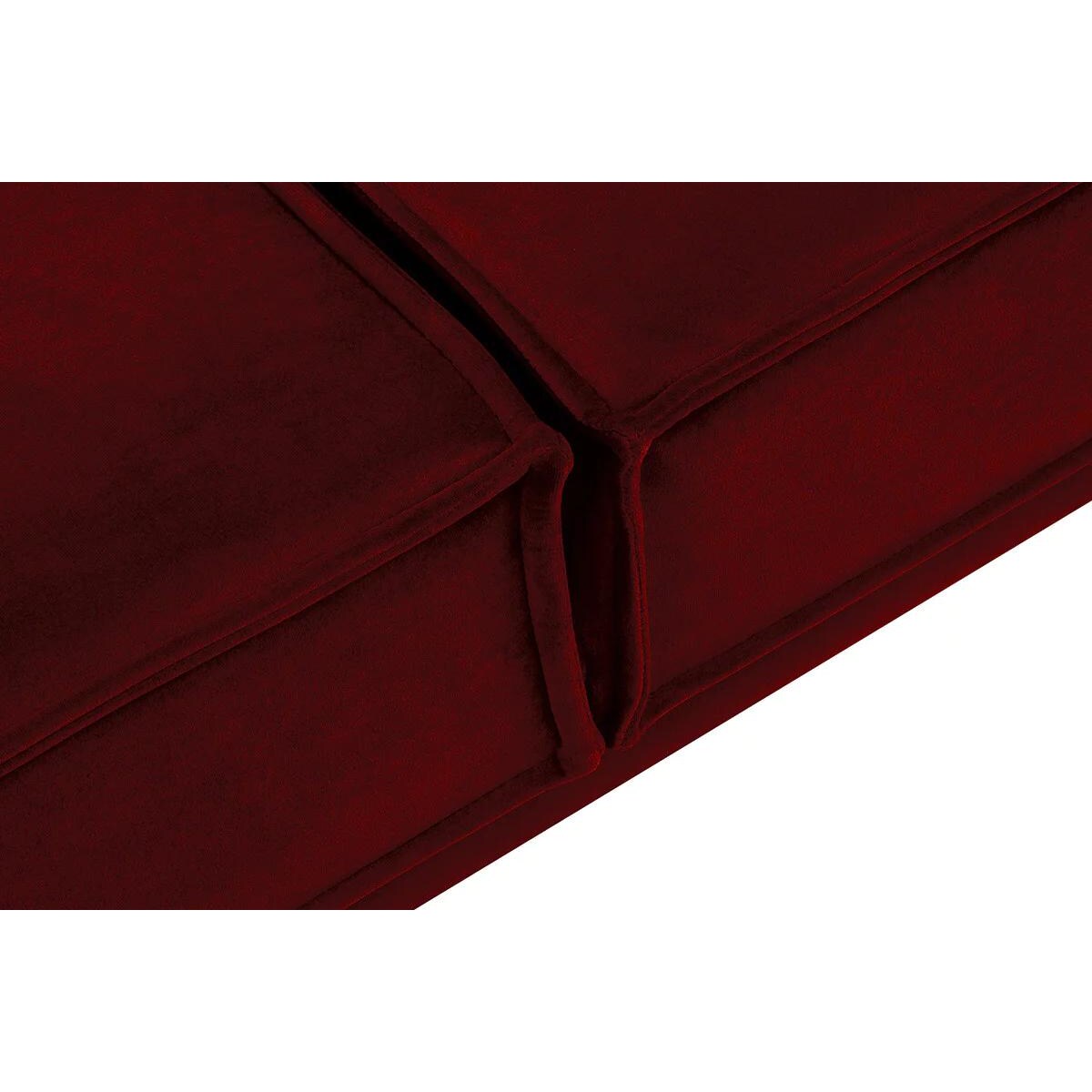 KONSIMO GANZO Sofa 3-osobowa do salonu z czerwonymi poduszkami