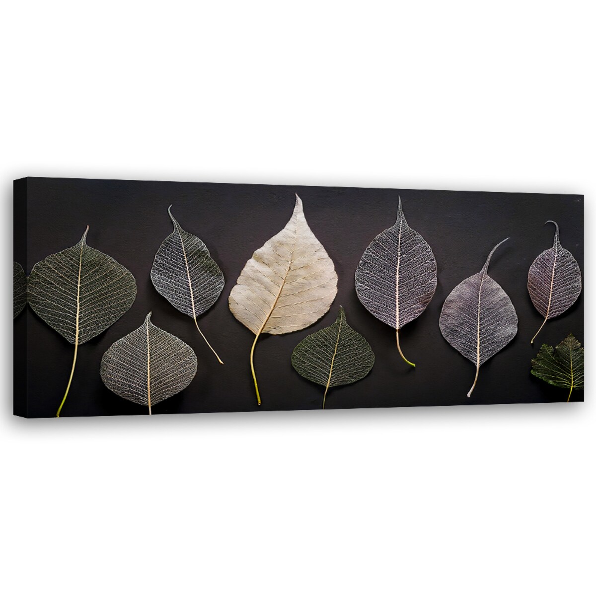 Eleganckie obrazy do salonu sypialni Minimalistyczne Liście Glamour Rośliny 120x40