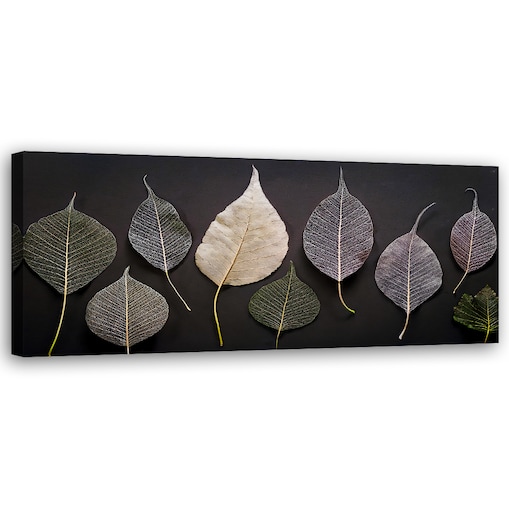 Eleganckie obrazy do salonu sypialni Minimalistyczne Liście Glamour Rośliny 120x40