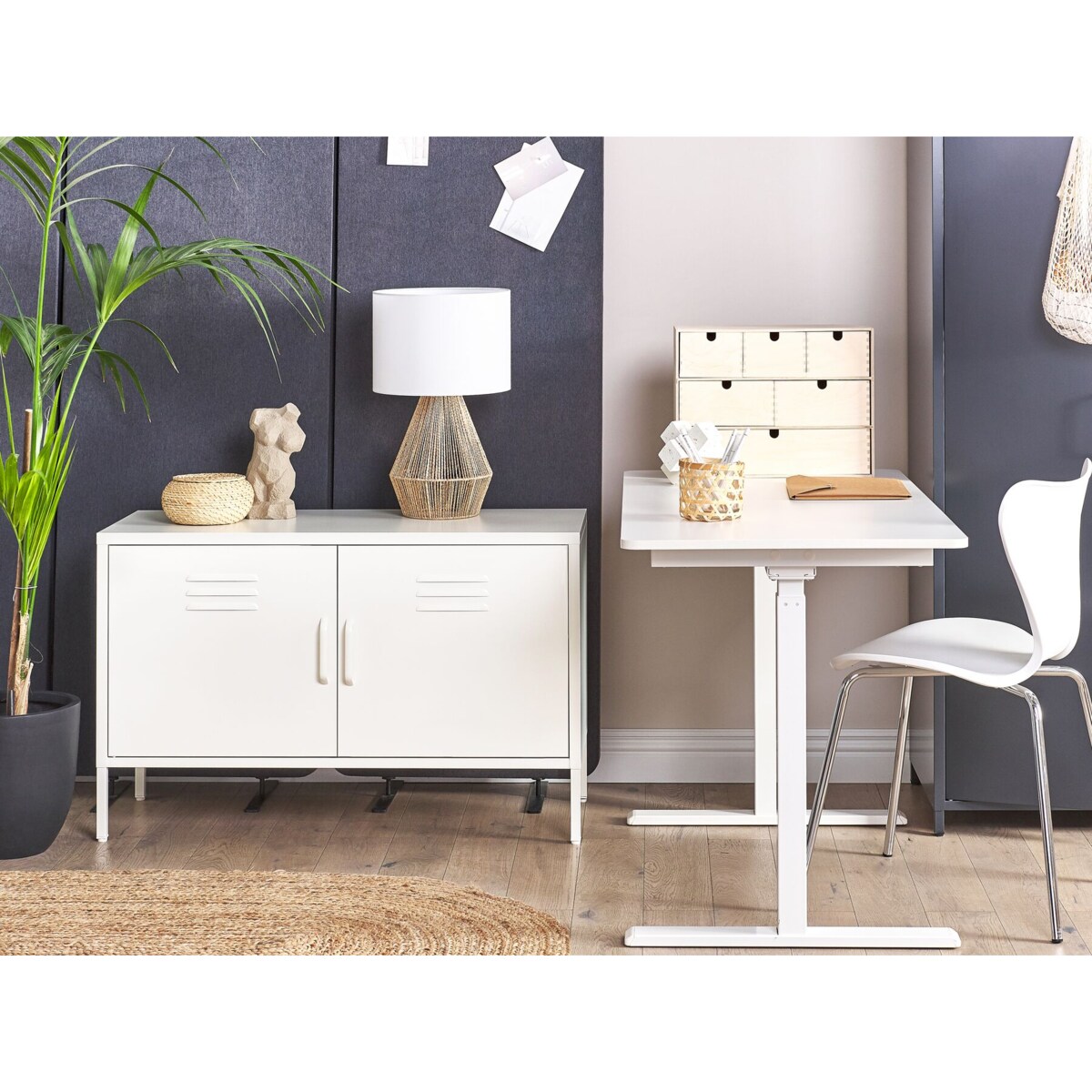 Szafka dwudrzwiowa metalowa biała URIA