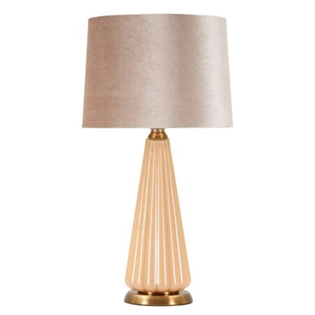 Lampa stołowa Perly - H, kolor perłowy i złoty, szkło i żelazo, 36,5 x 36,5 x 68,5 cm, 1 x E27, styl glamour, do salonu i sypialni, Mauro Ferretti
