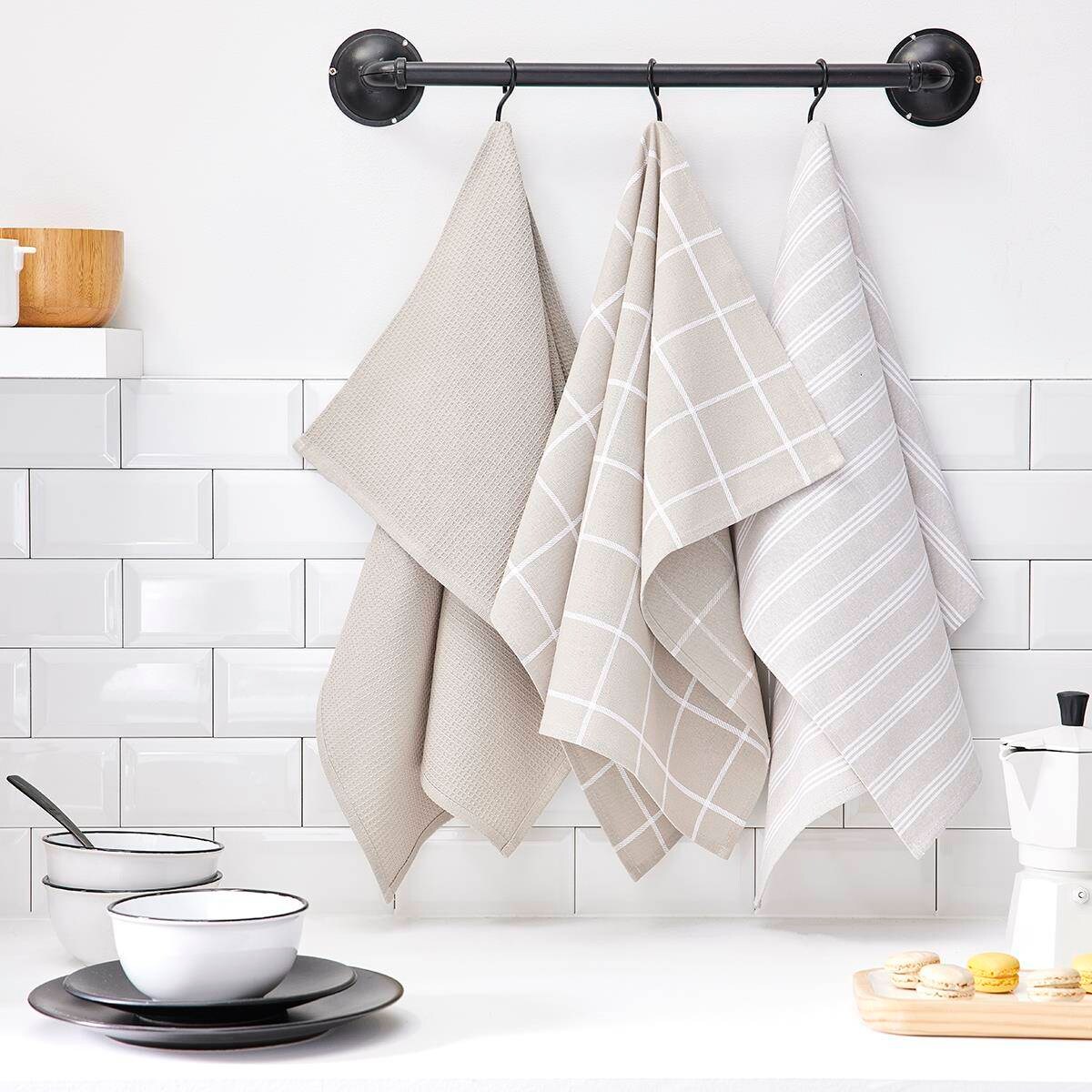 Ściereczki kuchenne bawełniane Uni, 3 sztuki, 50 x 70 cm