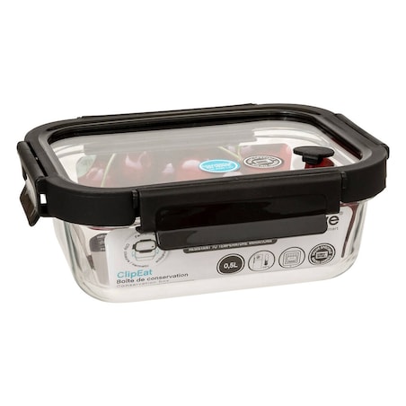 Szklany pojemnik na żywność z hermetyczną pokrywką, transparentny