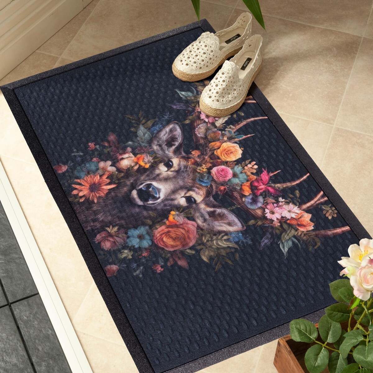Wycieraczka wejściowa gumowa 45x75 cm Deer
