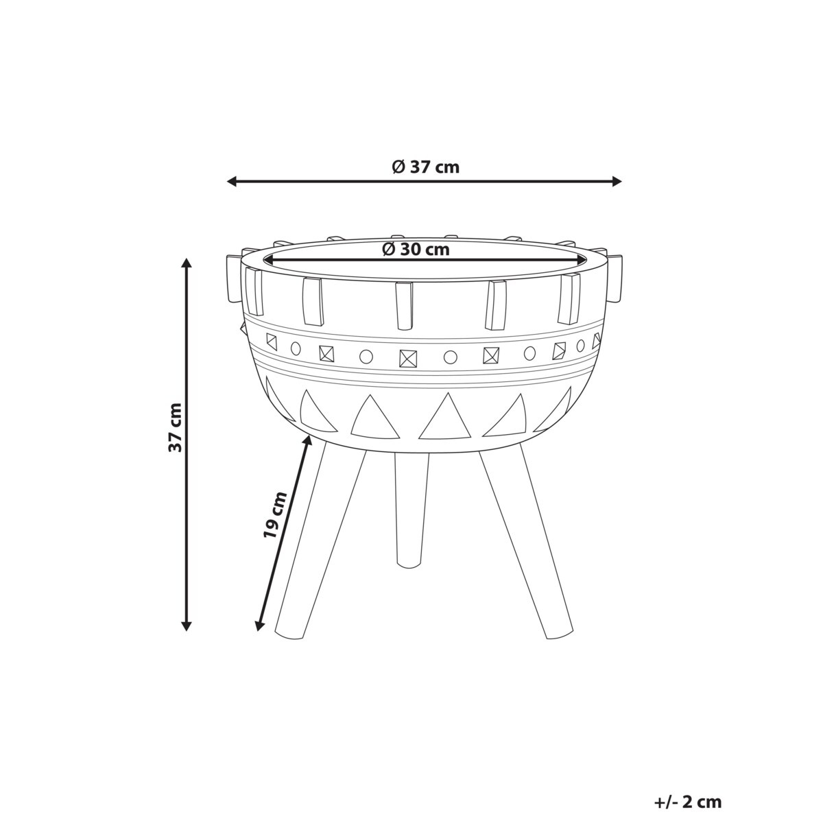 Doniczka na stojaku 37 x 37 x 37 cm jasnobrązowa ASPLENIUM