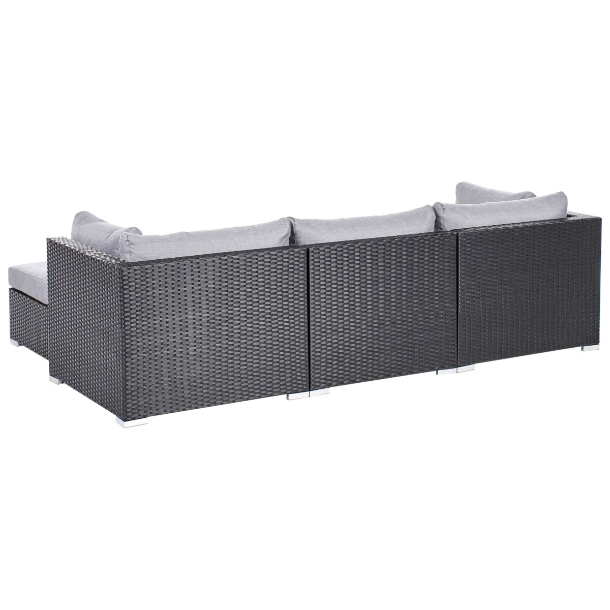 Narożnik ogrodowy ze stolikiem dla 4 osób SANO Lewostronny Technorattan Czarny