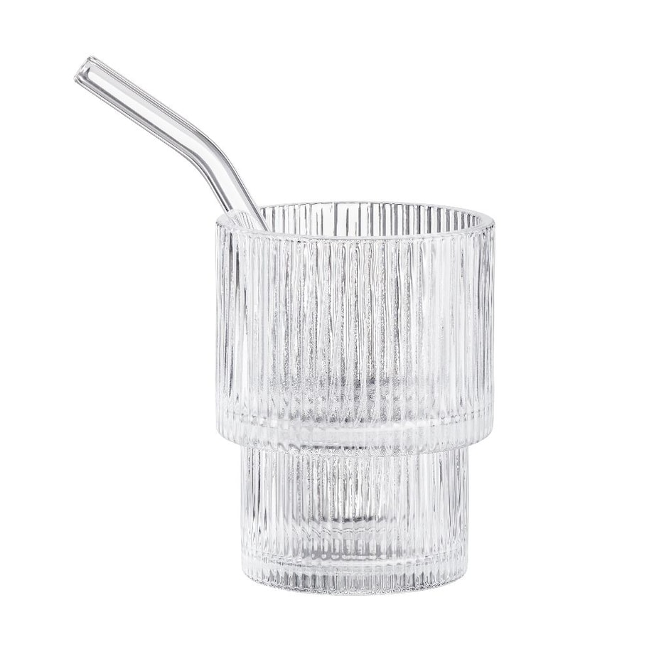 VILLA ITALIA Szklanki do drinków ze słomkami 4 sztuki Zestaw prezentowy SOMERO