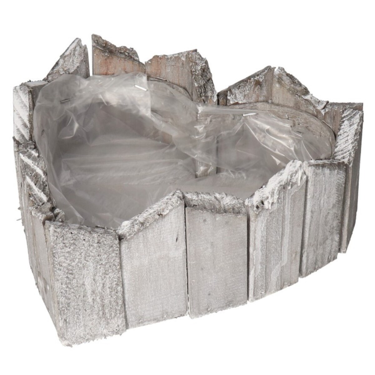 Doniczka Osłonka Drewniana Serce Szara Doniczki