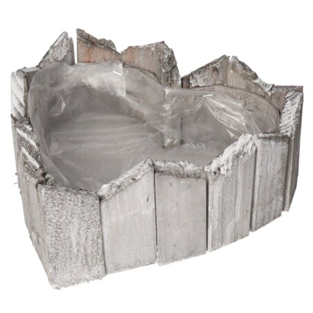 Doniczka Osłonka Drewniana Serce Szara Doniczki