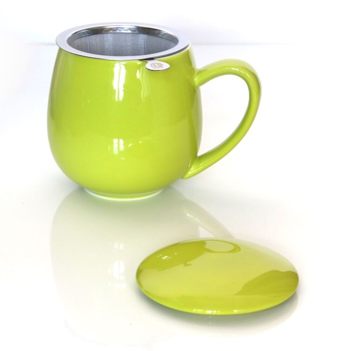 Kubek z zaparzaczem i pokrywką limonkowy - idealny zestaw do przygotowania herbaty, perfekcyjny podarunek prezent dla mamy, taty, babci, dziadka