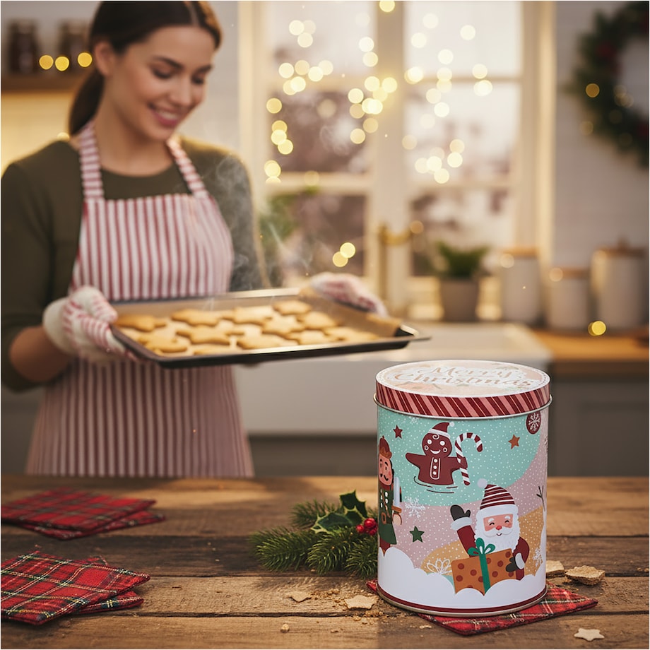Puszka Na Pierniki Ciastka Boże Narodzenie 10X14 Cm Świąteczna Dekoracyjna Cukierki Słodycze