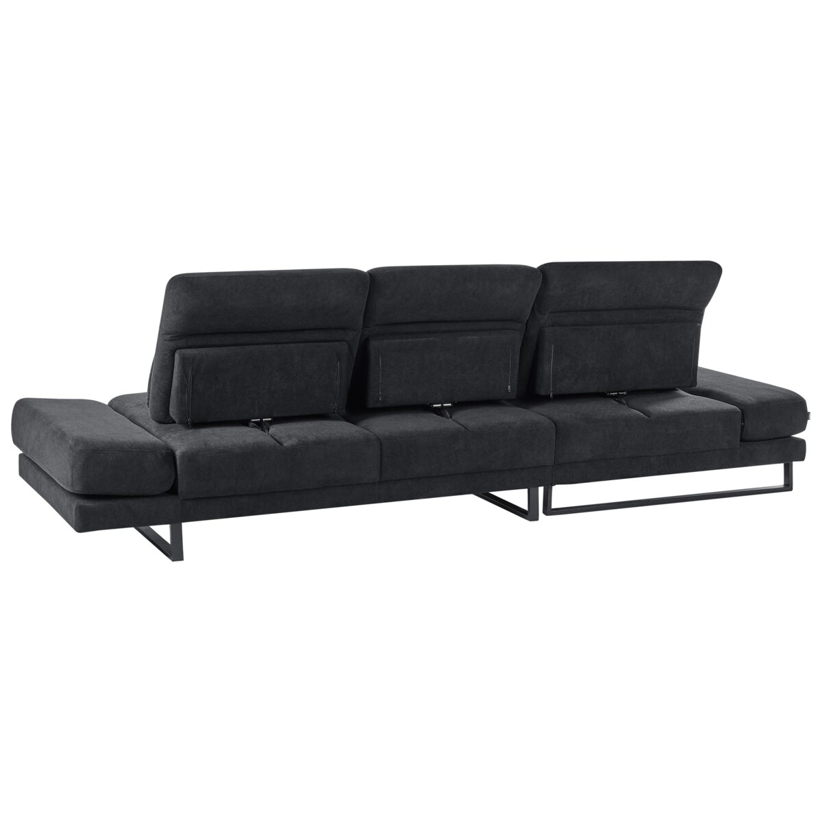 Narożnik IKAST Czarny dla 4 osób Prawostronny