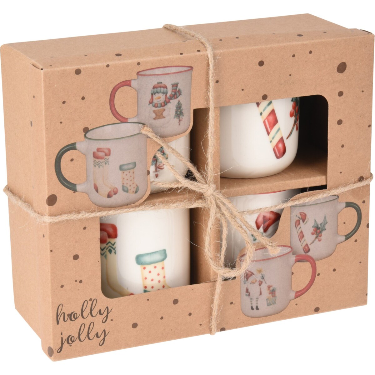 Komplet 4 kubków świątecznych, 200 ml