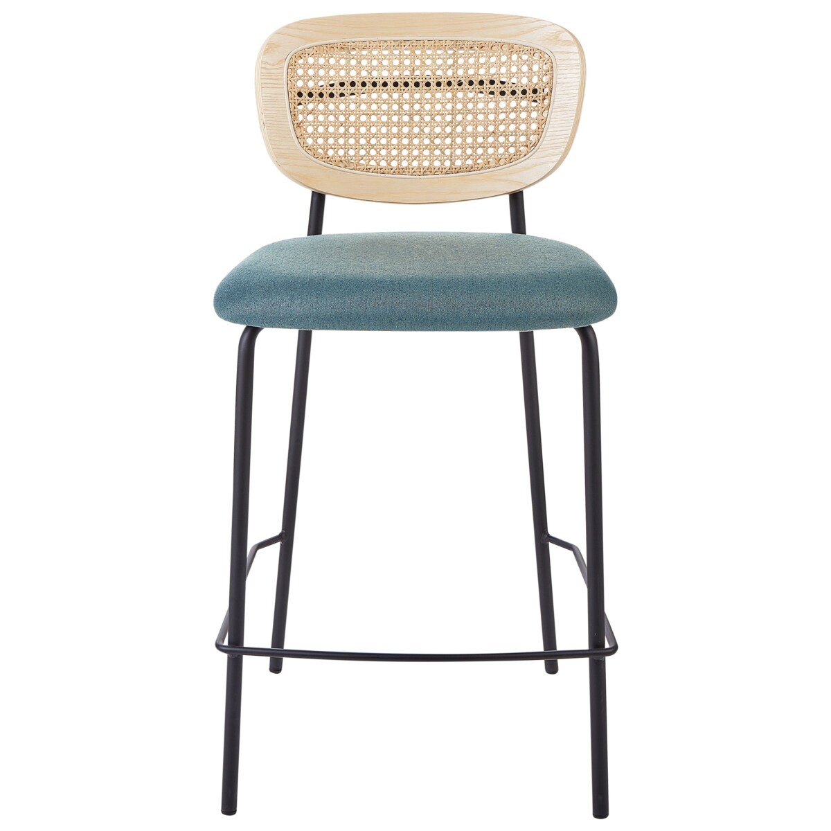 Krzesło barowe Zestaw 2 Tkanina Lazurowy MAYETTA