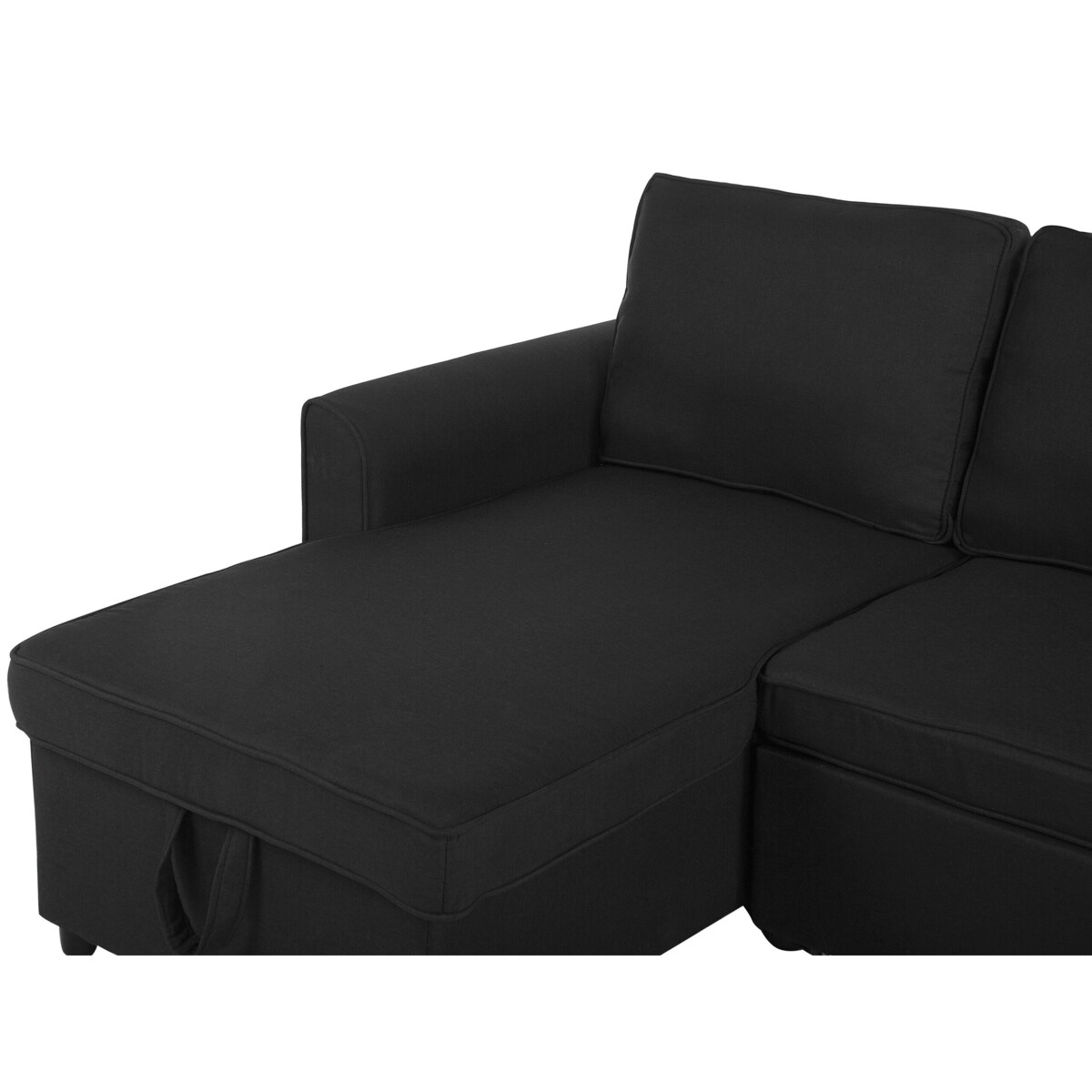 Narożnik rozkładany prawostronny czarny NESNA