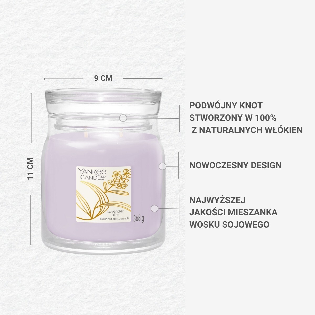 Yankee Candle świeca srednia LAVENDER BLISS