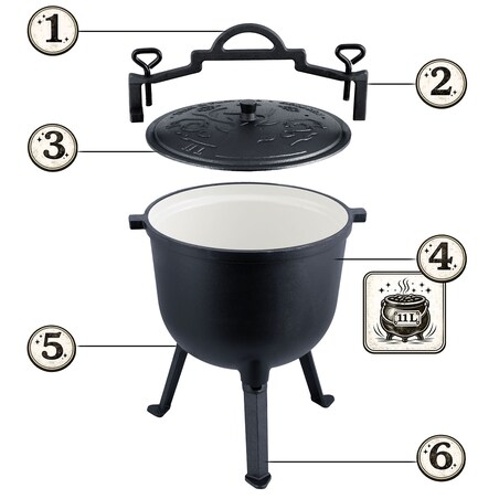 Garnek emaliowany kociołek żeliwny Berdsen BD-481 emaliowany 11L na ognisko grill trwały