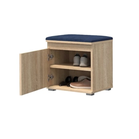 Szafka na buty z siedziskiem SINGAPUR 50 dąb sonoma/granatowy