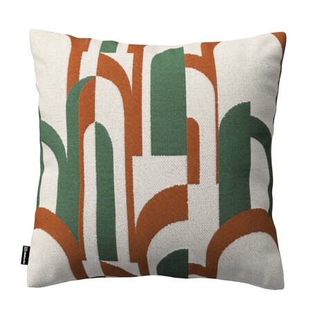 Poszewka Kinga na poduszkę 50x50 zielono-czerwony wzory na kremowym tle