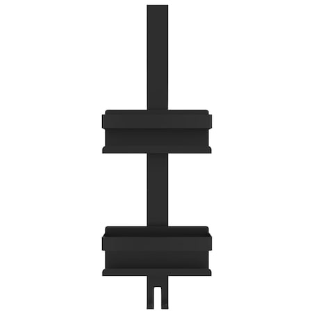 vidaXL Wiszący organizer prysznicowy, czarny mat, stal nierdzewna 304