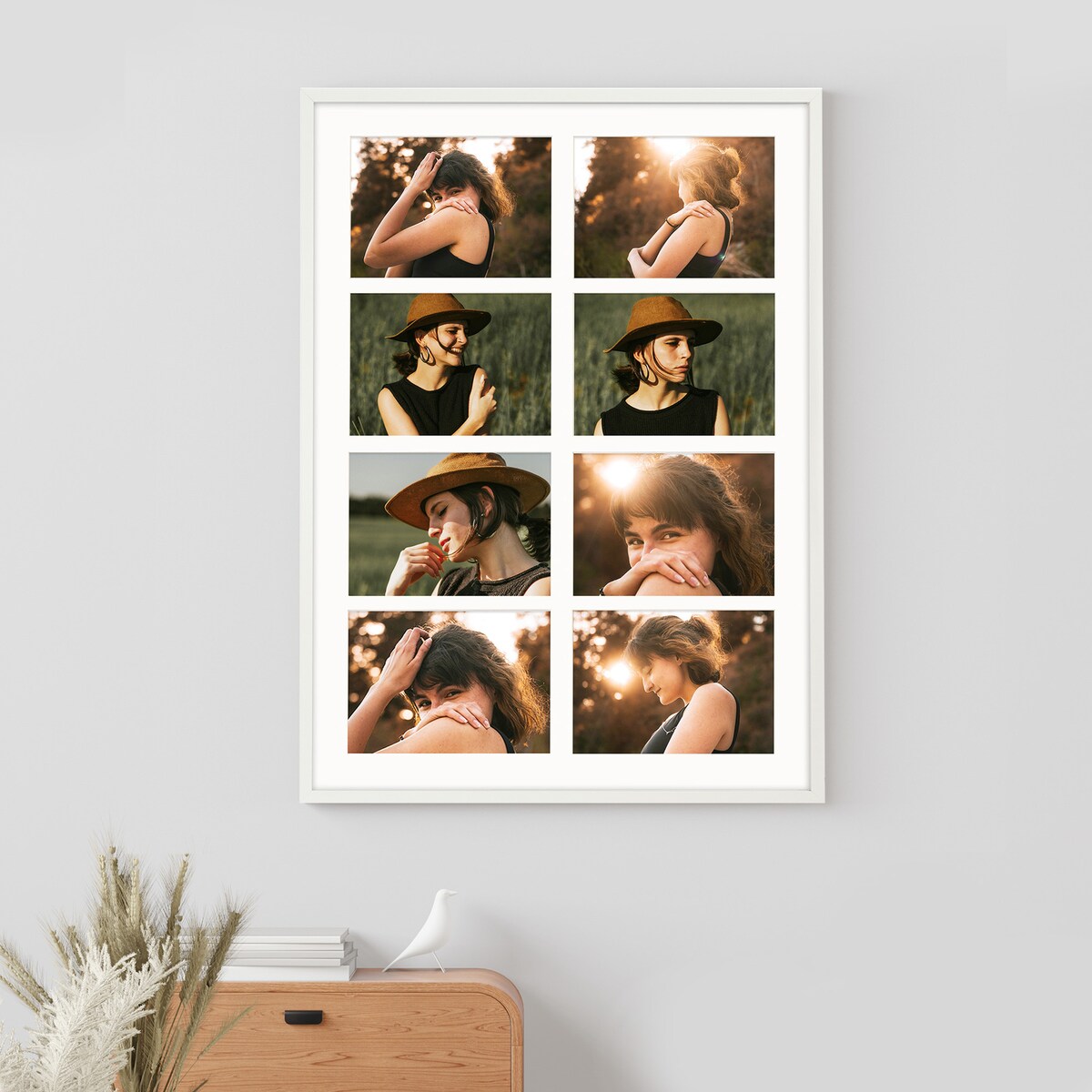 Ramka na zdjęcia 8 zdjęć 15x21 cm rama biała foto galeria 50x70 cm FRAMAI®