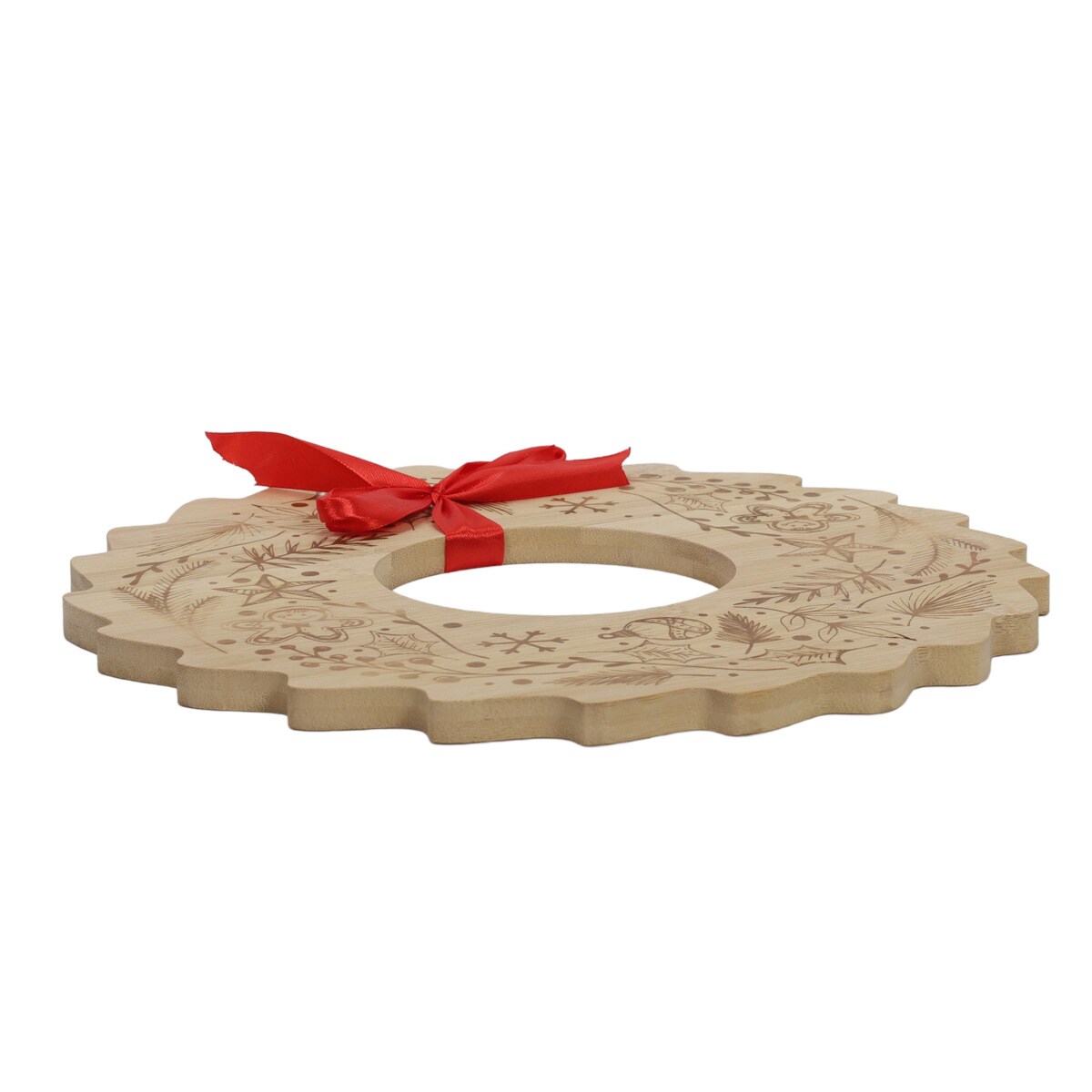 Bambusowa taca do serowania przekąsek BELLUNE wianek świąteczny, Ø 30 cm
