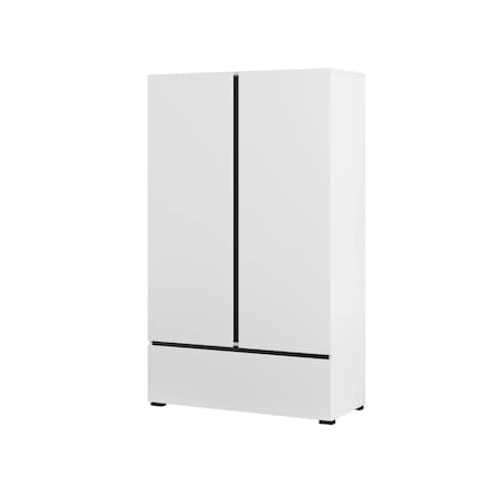 Komoda wysoka CROSS 2D1S 89cm biała/czarna