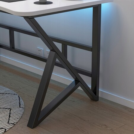 Biurko komputerowe białe gamingowe nowoczesne dla gracza loft duże 120 cm