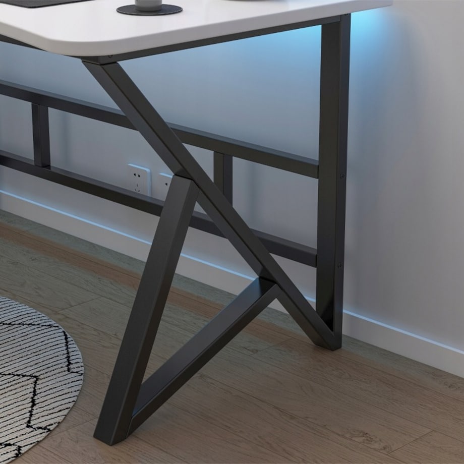 Biurko komputerowe białe gamingowe nowoczesne dla gracza loft duże 120 cm