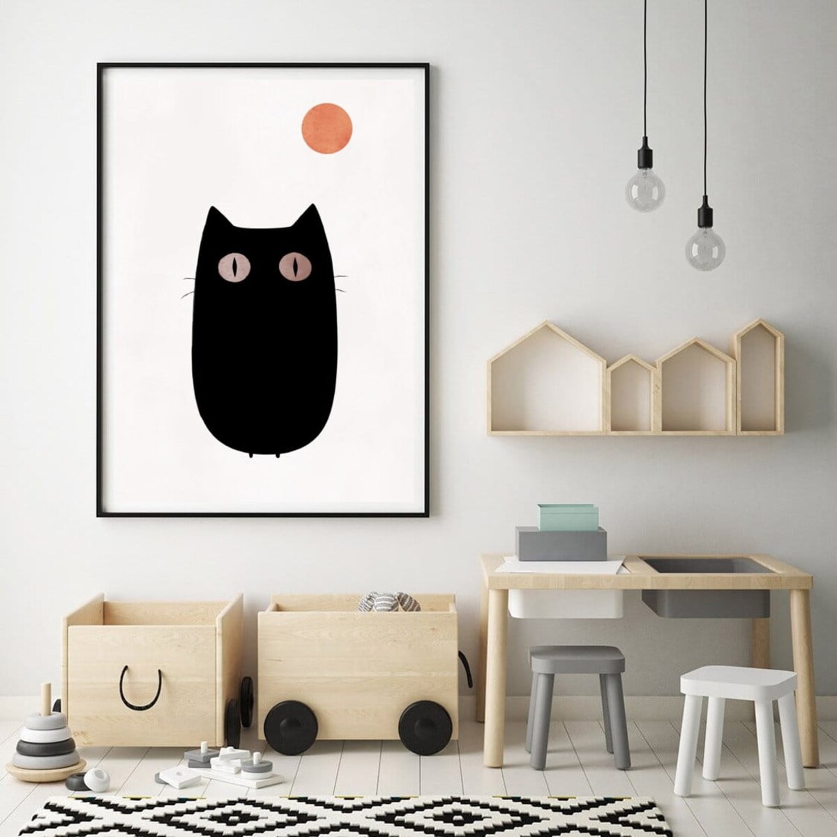 Poster Story, Plakat, Obraz - Czarny Kot, wymiary 30 x 42 cm