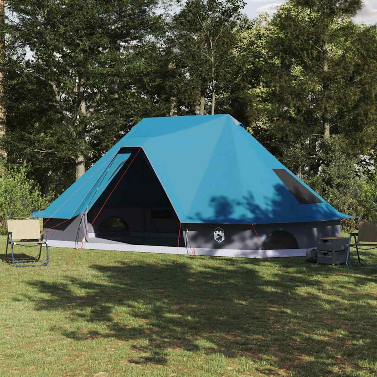 vidaXL Rodzinny namiot tipi z dachem Niebieski 680 x 430 x 270 cm