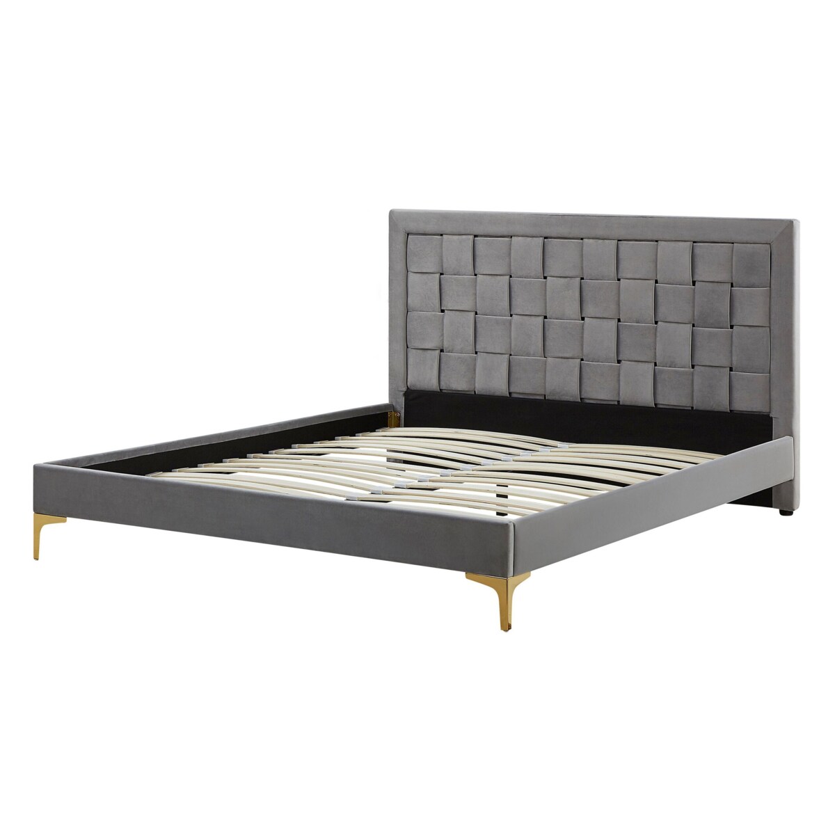 Łóżko Welur LIMOUX 140 x 200 cm Szary