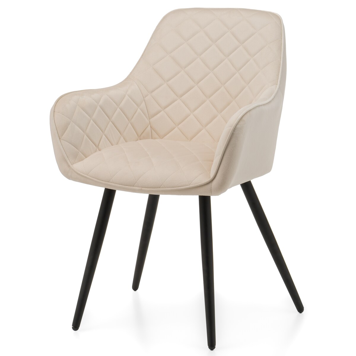 Krzesło tapicerowane COLIN aksamit velvet welur do salonu jadalni beżowy