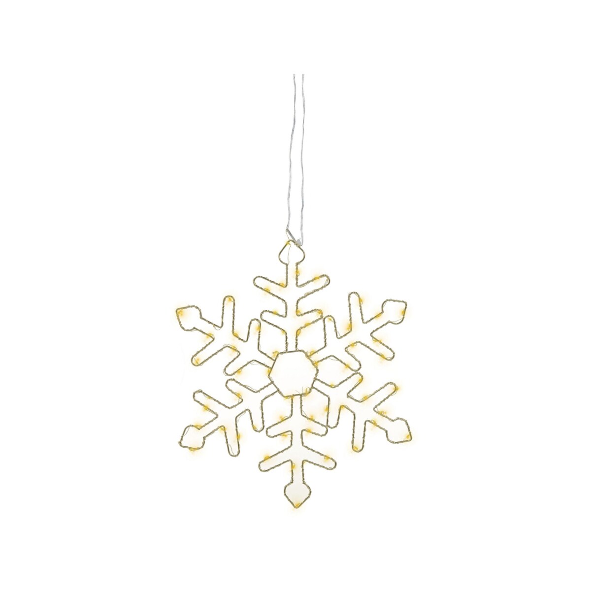 Zestaw 3 dekoracji ogrodowych wiszący LED śnieżynki 30/39/50 cm srebrny LOHELA