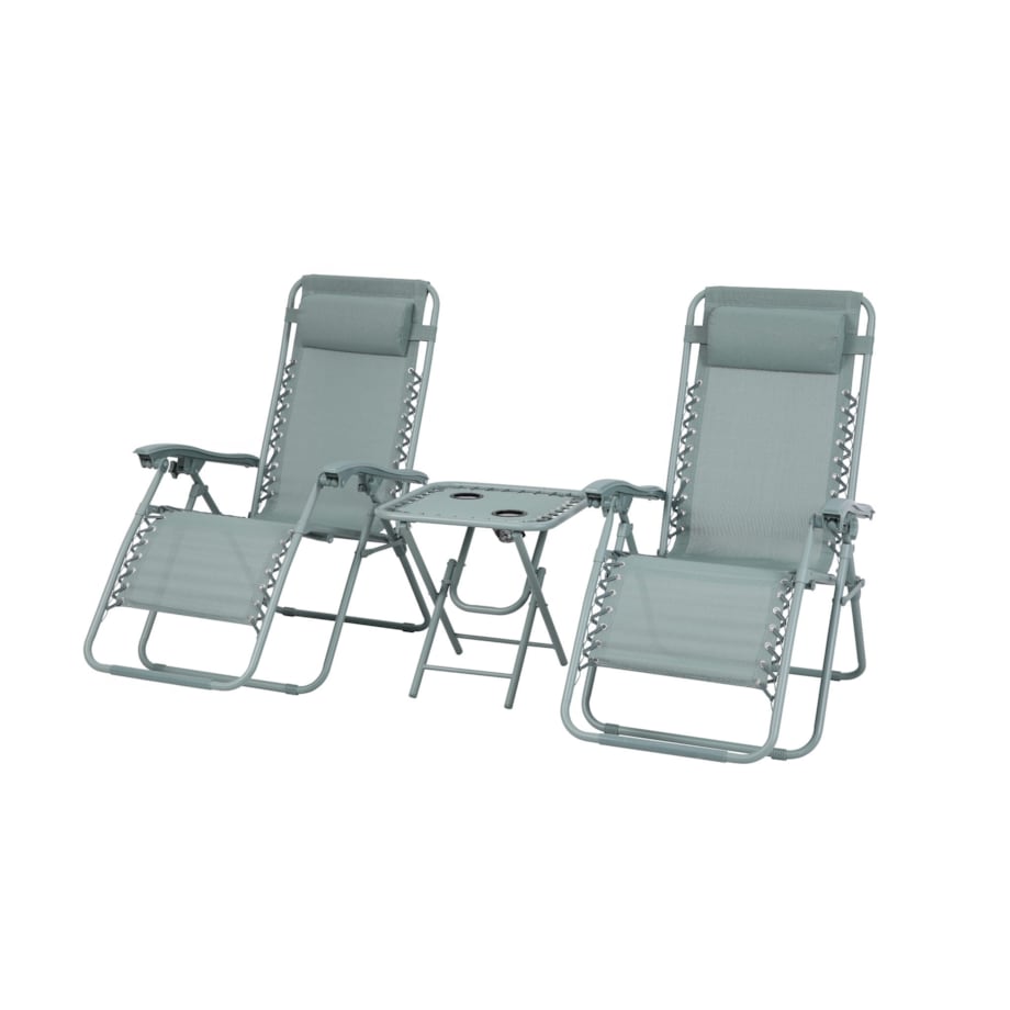 Zestaw leżaków ogrodowych zielonych z zieloną ramą