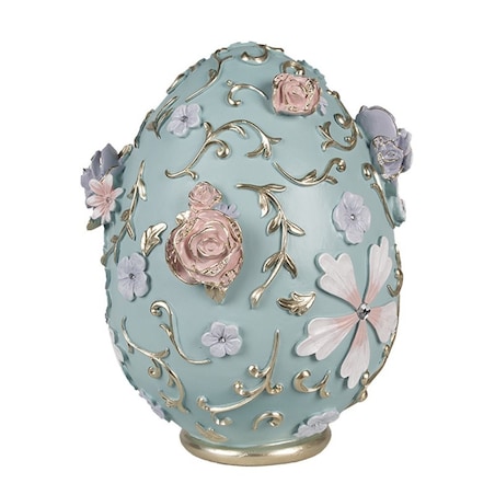 Dekoracja - jajko wielkanocne niebieskie 26 cm