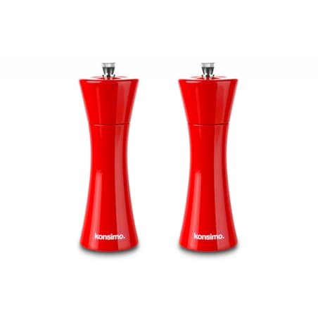 Konsimo SALPE Komplet dwóch młynków, 18 cm czerwony, czerwony