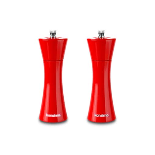 Konsimo SALPE Komplet dwóch młynków, 18 cm czerwony, czerwony