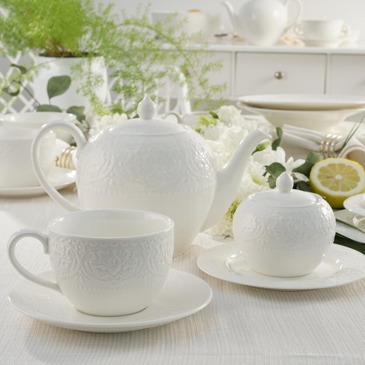 VILLA ITALIA Serwis kawowy na 6 osób porcelanowy 21 elementów GLORIETTA