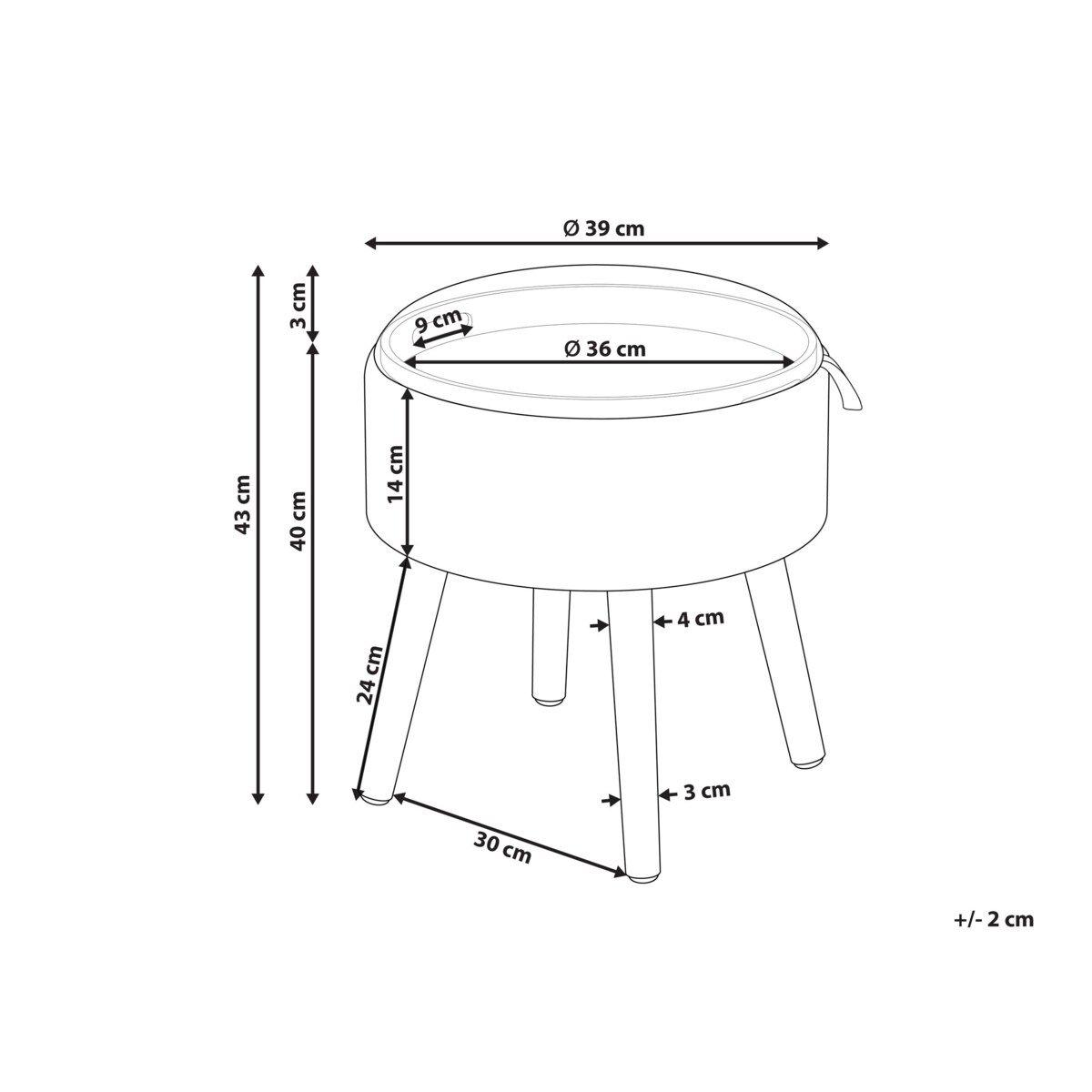 Stołek ze schowkiem NEELY Welur Szmaragdowy