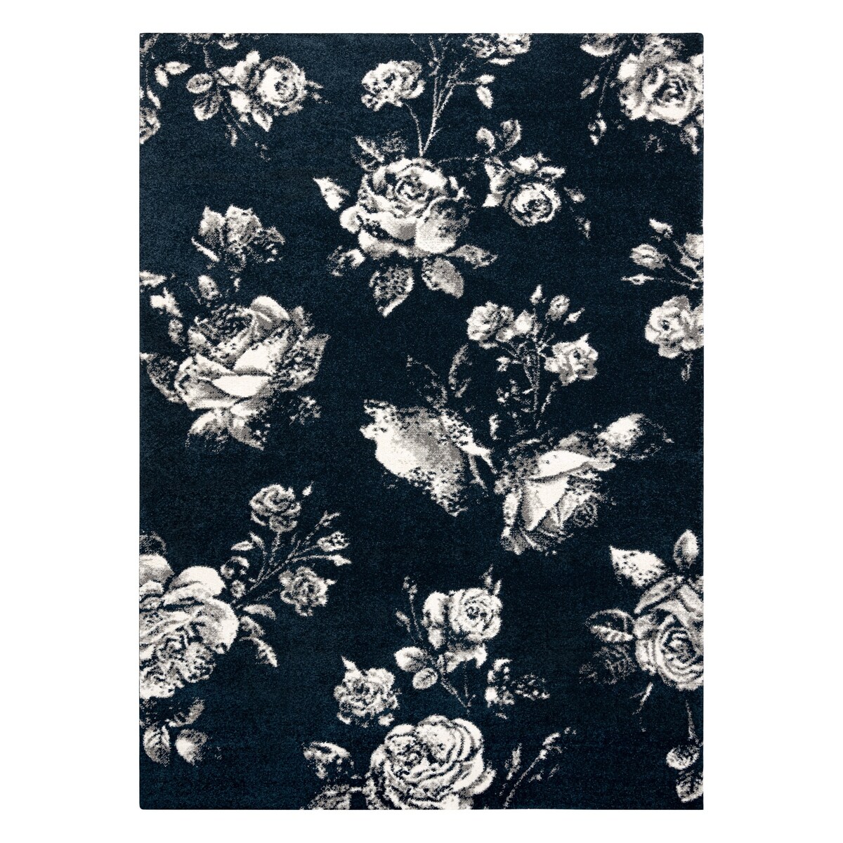Dywan GNAB 60642734 Kwiaty róże granat / 140x200 cm