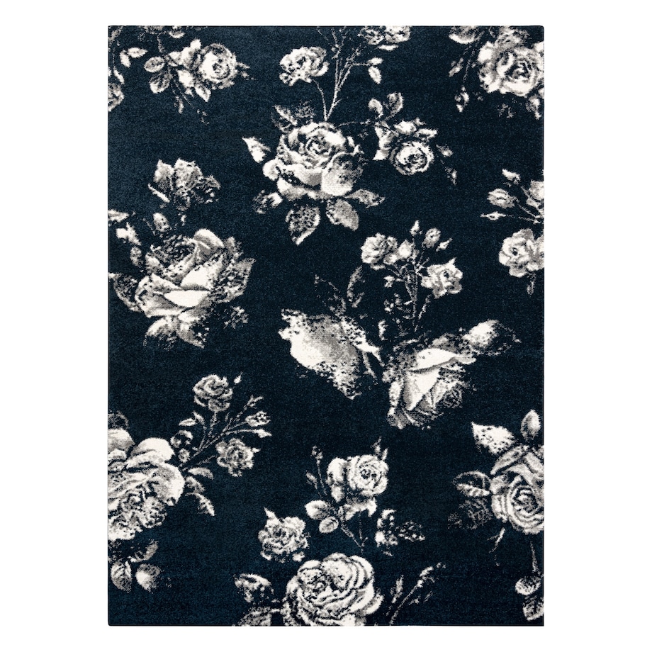 Dywan GNAB 60642734 Kwiaty róże granat / 140x200 cm