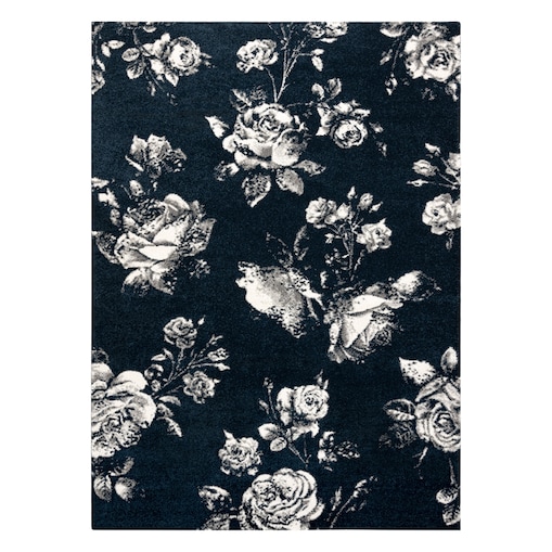 Dywan GNAB 60642734 Kwiaty róże granat / 140x200 cm