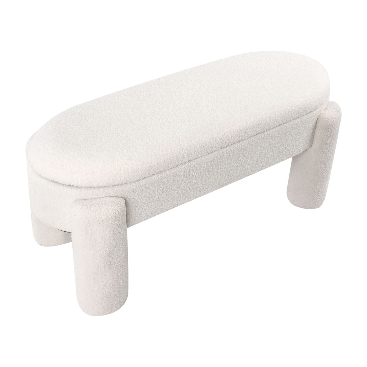 Ławka ze schowkiem OAKLEY Boucle Złamana biel