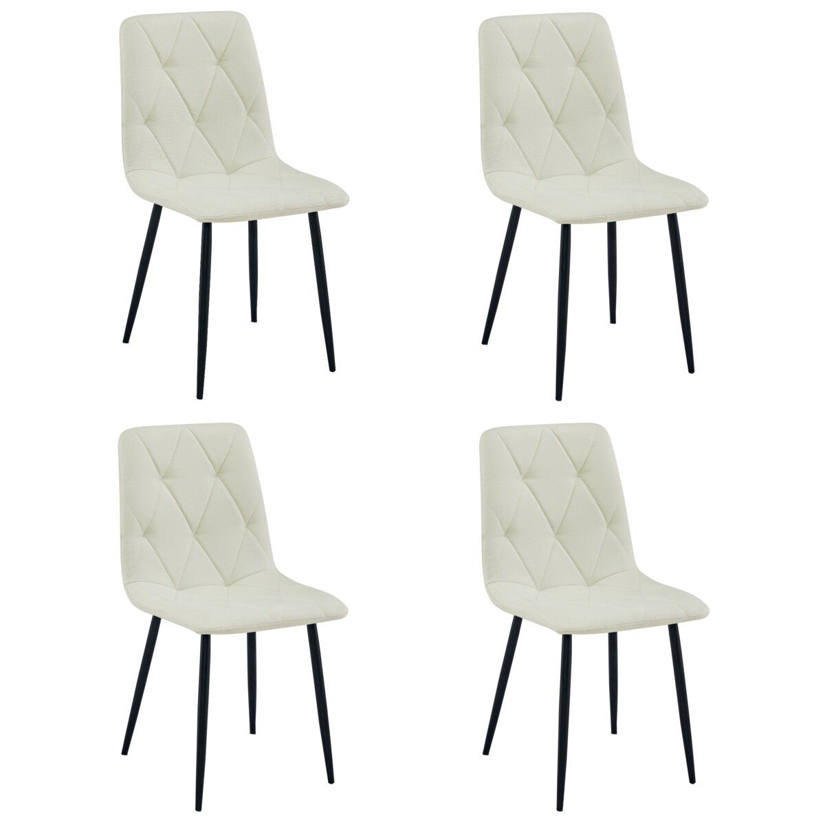 Krzesło Libra nowoczesny design, Beż Materiał / Nogi Czarne X4