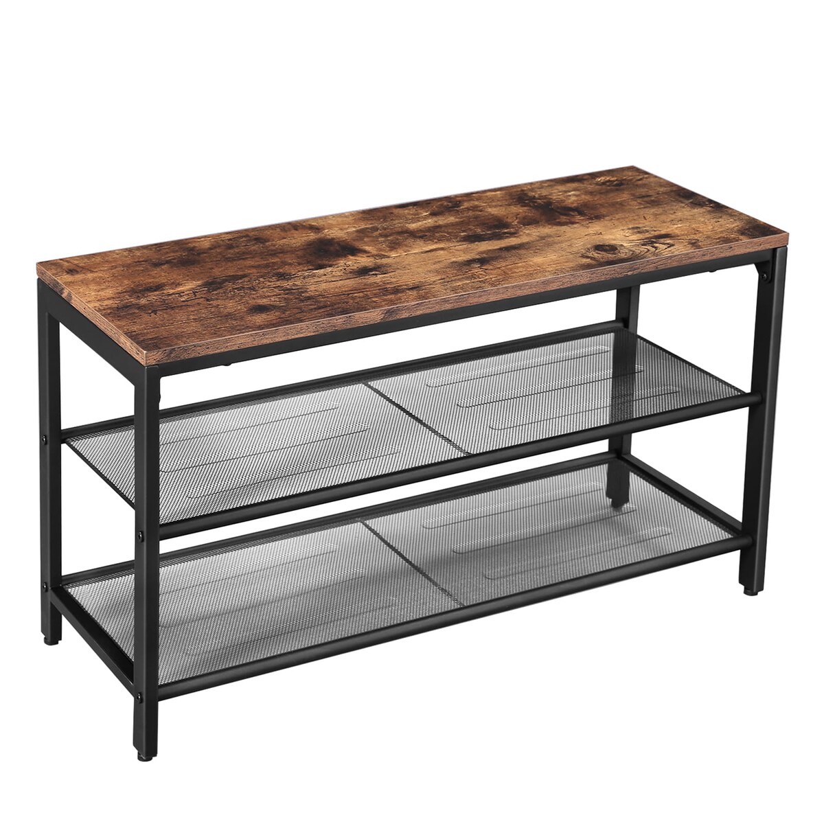 Szafka Na Buty 80X30X44,5 Cm Rustykalny Brąz, Czarny